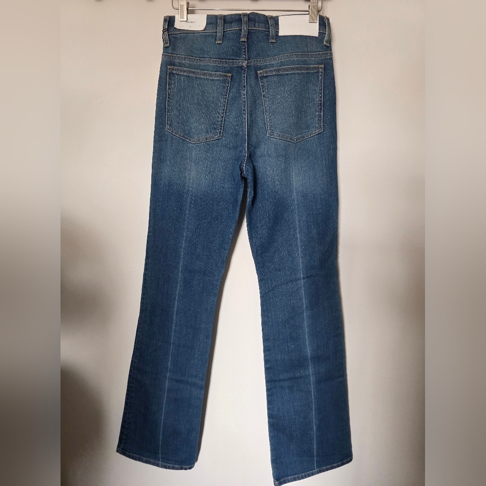 7 For All Mankind Women's Easy Boot High-rise Jeans Dark Wash Size 27 - Picture 2 of 5
